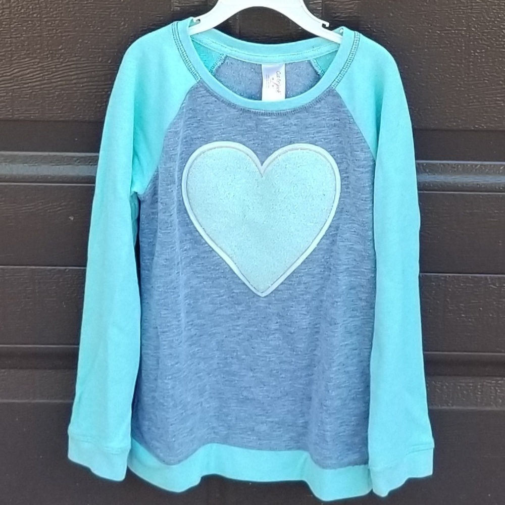 Cat & Jack Green and Gray Sweatshirt Size 7/8